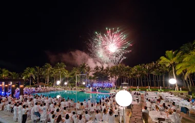 club med bintan pool side dinner fireworks