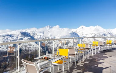 Vista do Club Med Les Arcs Panorama para as montanhas nevadas