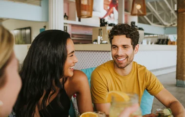 people drinking at resort