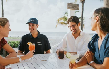 friends having all-inclusive drinks