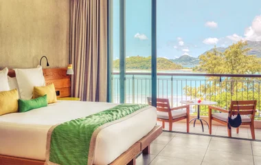 Acomodação em Seychelles com vista para o mar