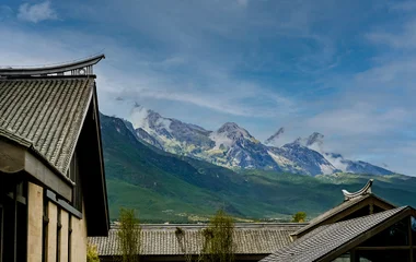 Vista das montanhas do resort