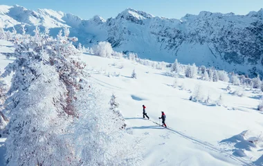Piste enneigée à La Rosière