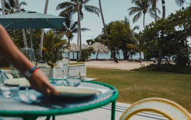 table at resort outside