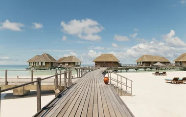 Vista da praia das Maldivas.