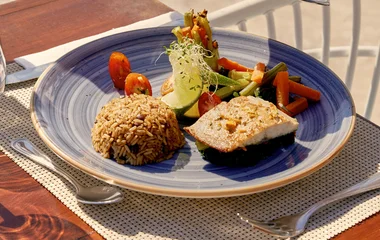 Plato preparado en el restaurante del resort.