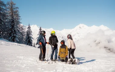 Famille au ski aux Arcs Panorama
