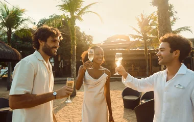celebrating the new year on the beach