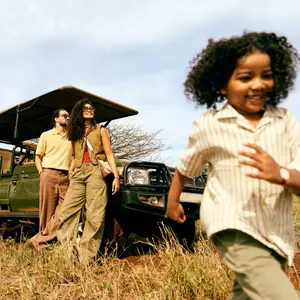 Family on a safari trip