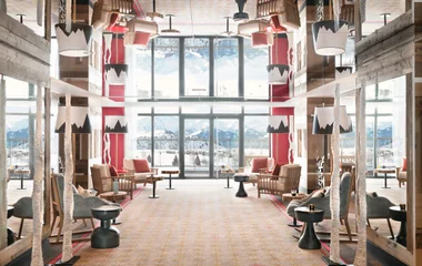 Resort Club Med nas montanhas com pistas de esqui