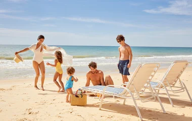 Familia en la playa.