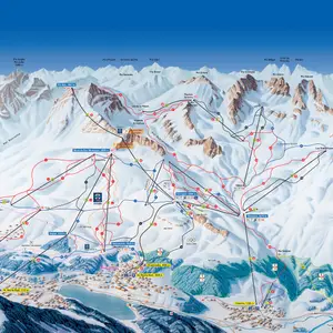 Mapa do domínio esquiável de Saint Moritz na Suíça