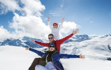 amigos na neve