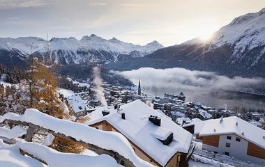 St. Moritz coberta de neve.