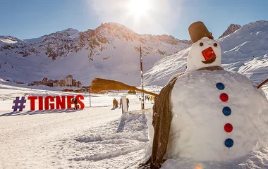 Boneco de neve em Tignes