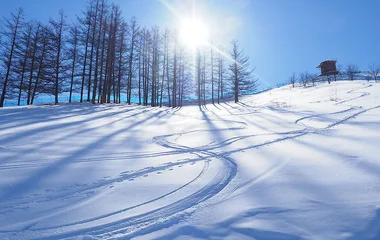 Paisagem de neve em Sahoro.