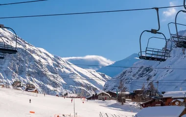 Vista das pistas de neve