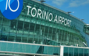 Vista do aeroporto Turim