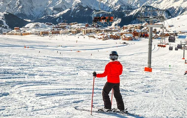 Pessoa esquiando em Alpe D Huez