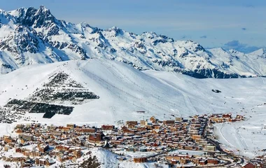 Alpe d'Huez no inverno.