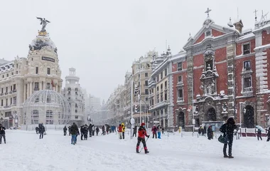 Madrid em dia de neve.