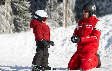 Kids on holiday at a ski resort