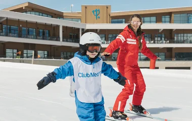 kid learning how to ski at Club Med