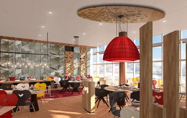 A man and a woman walking on a beach with palm trees