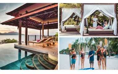 Collage of amenities and activities enjoyed at Club Med