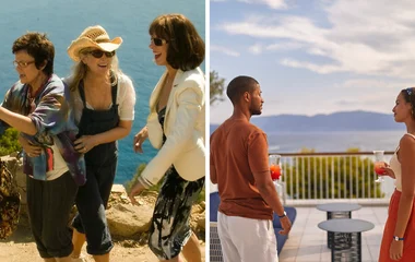 Collage of movie "Mamma Mia" and Greece