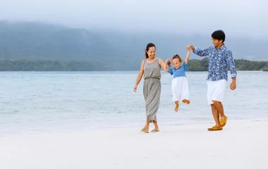 family on holiday in Japan