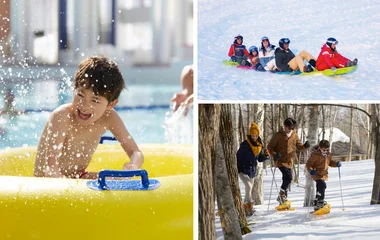Collage of snow activities to do in Club Med Japan Resorts