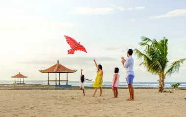 Family on holiday in Bali