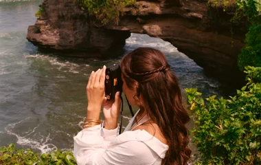 woman taking a picture in Bali