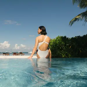 woman on a tropical holiday