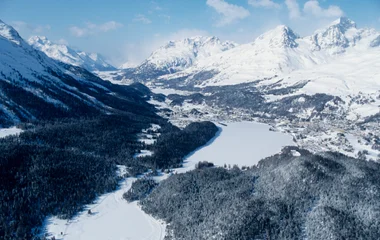 swiss mountains in winter