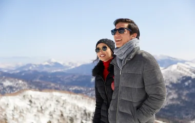 couple in japan mountains