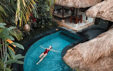 woman in swimming pool