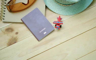 Passport and plane