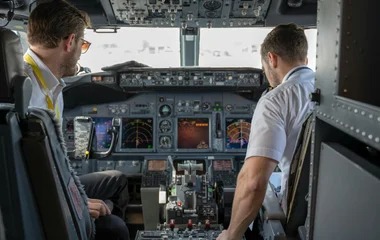 pilots in an airplane