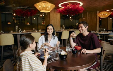 family having a meal in club med