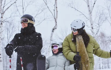 Family in a snow resort