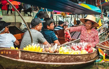 woman on a boat thailand