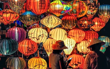 la fête de la mi-automne lanternes en papier coloré