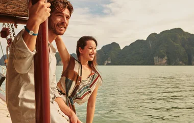 couple en bateau en Thaïlande