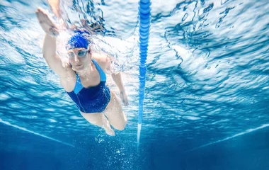 Swimming in an indoor pool