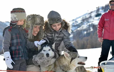 Dog sleighing with your family