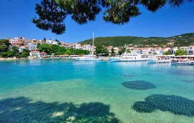 turquoise waters in the greek islands
