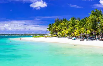 white sand beach in Mauritus