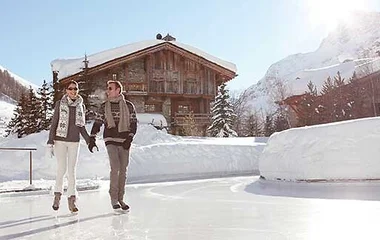Ice-skating in the french alps